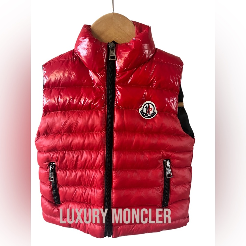 😎 Moncler Luxury Red Winter Vest Youth